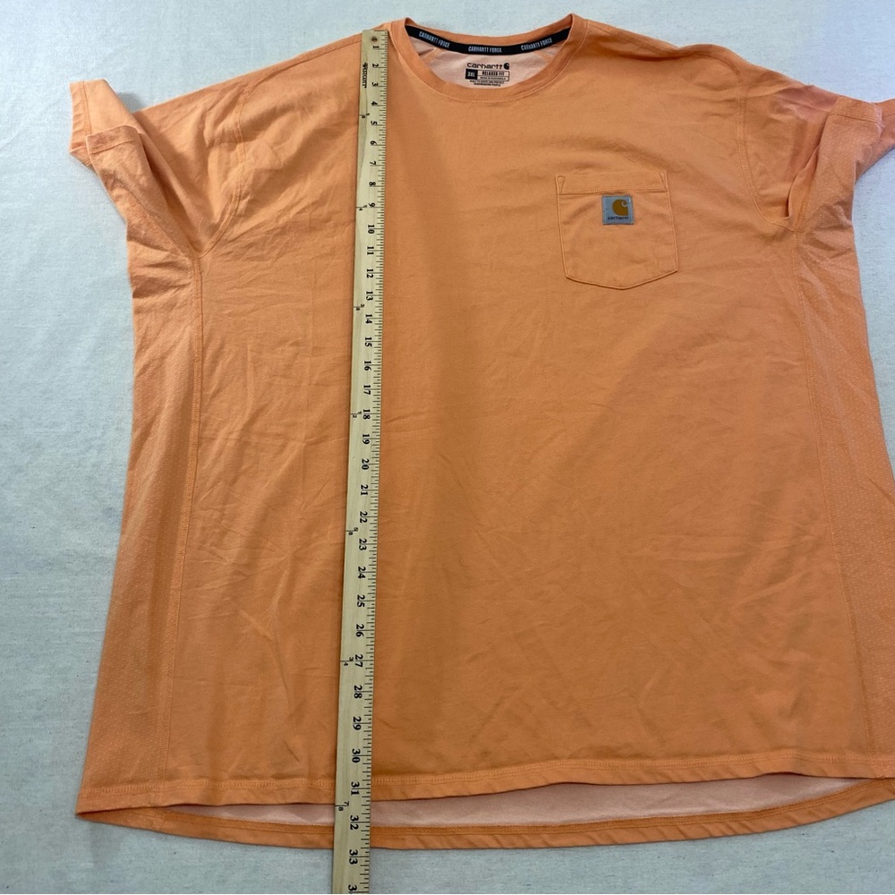 Carhartt Force T Shirt 3XL Men Orange Short Sleeve Relaxed Fit Pocket 104616-DYO - Picture 9 of 10
